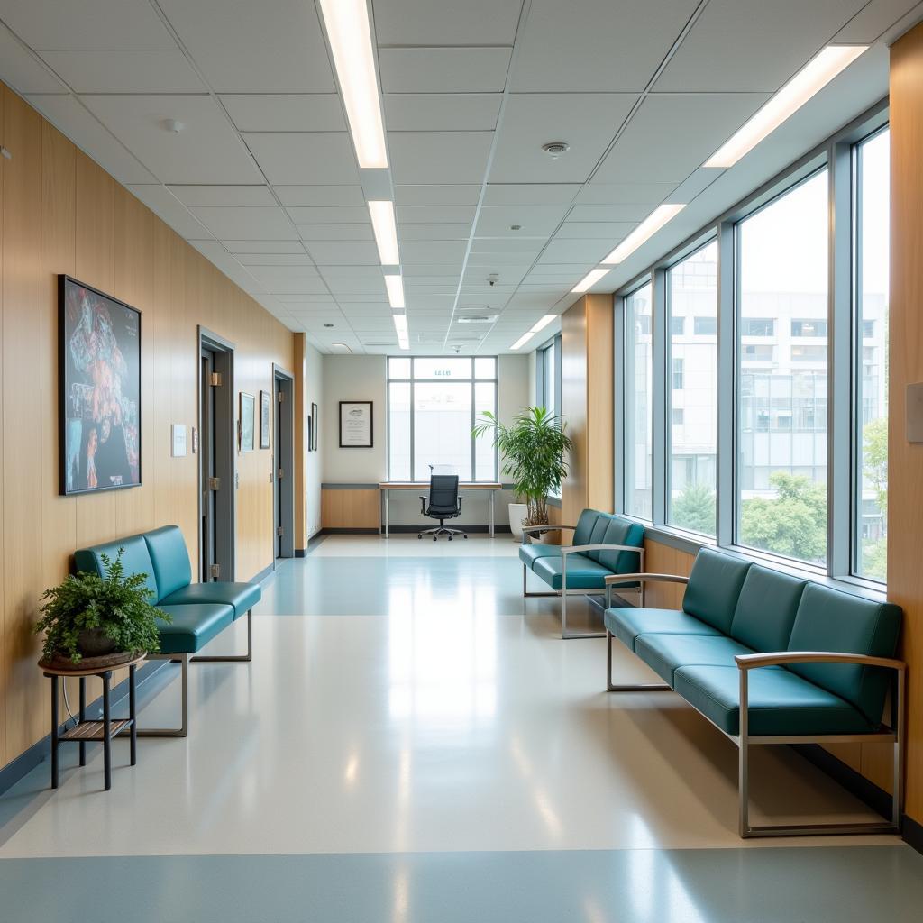 Spacious and welcoming waiting area in hospital department