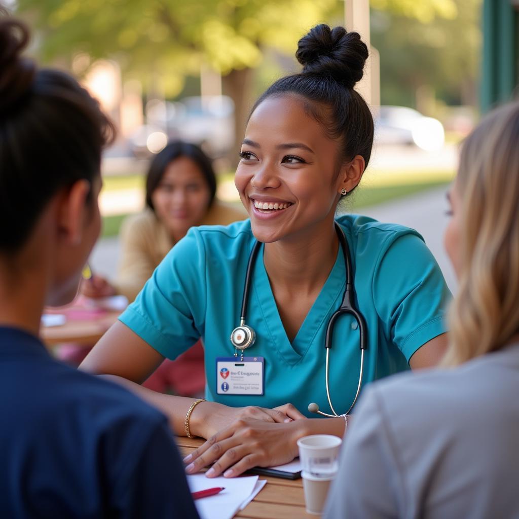 Hospital Employee Volunteering in Community