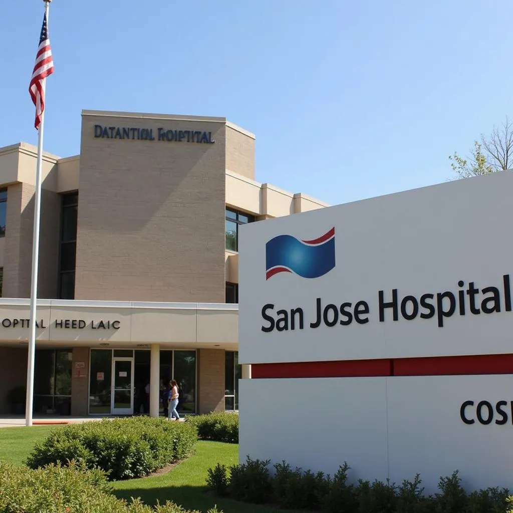 Hospital Exterior with Sign