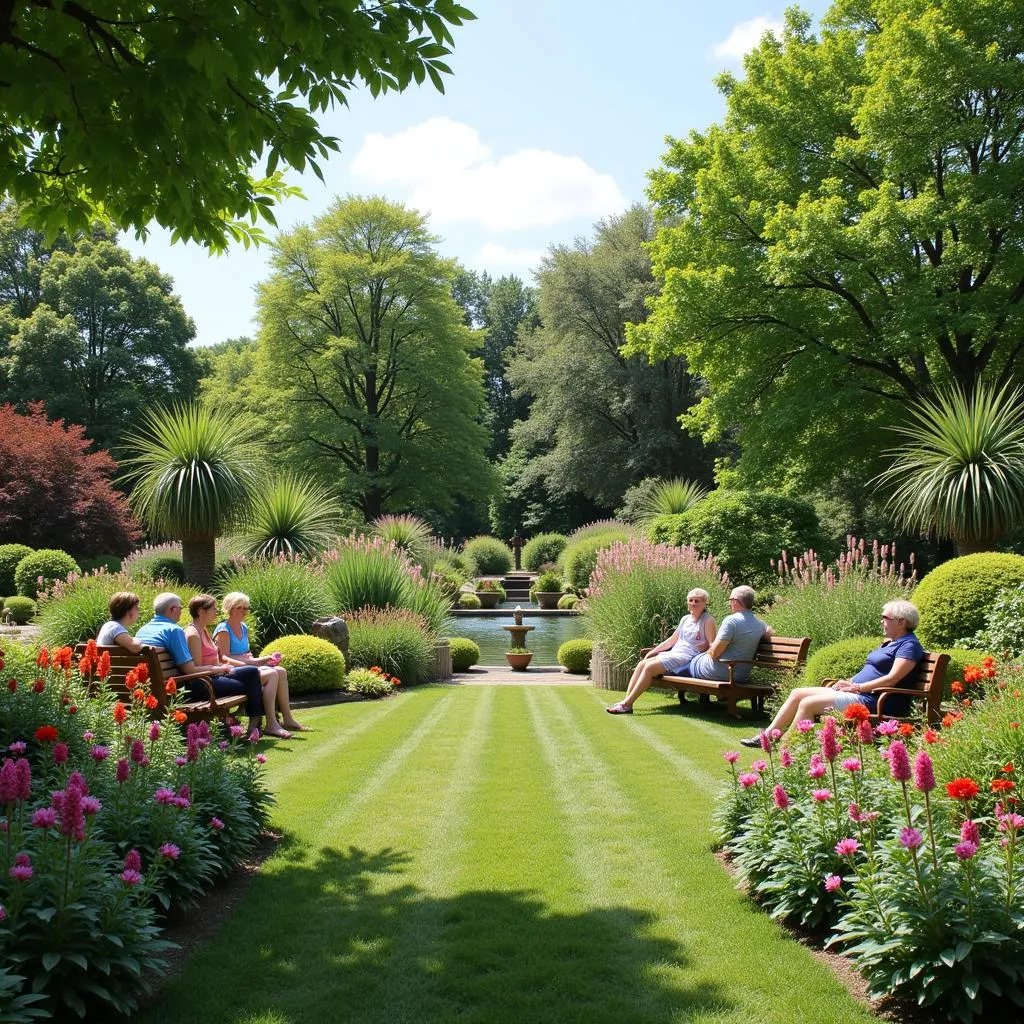 Tranquil therapeutic garden at San Jose Hospital