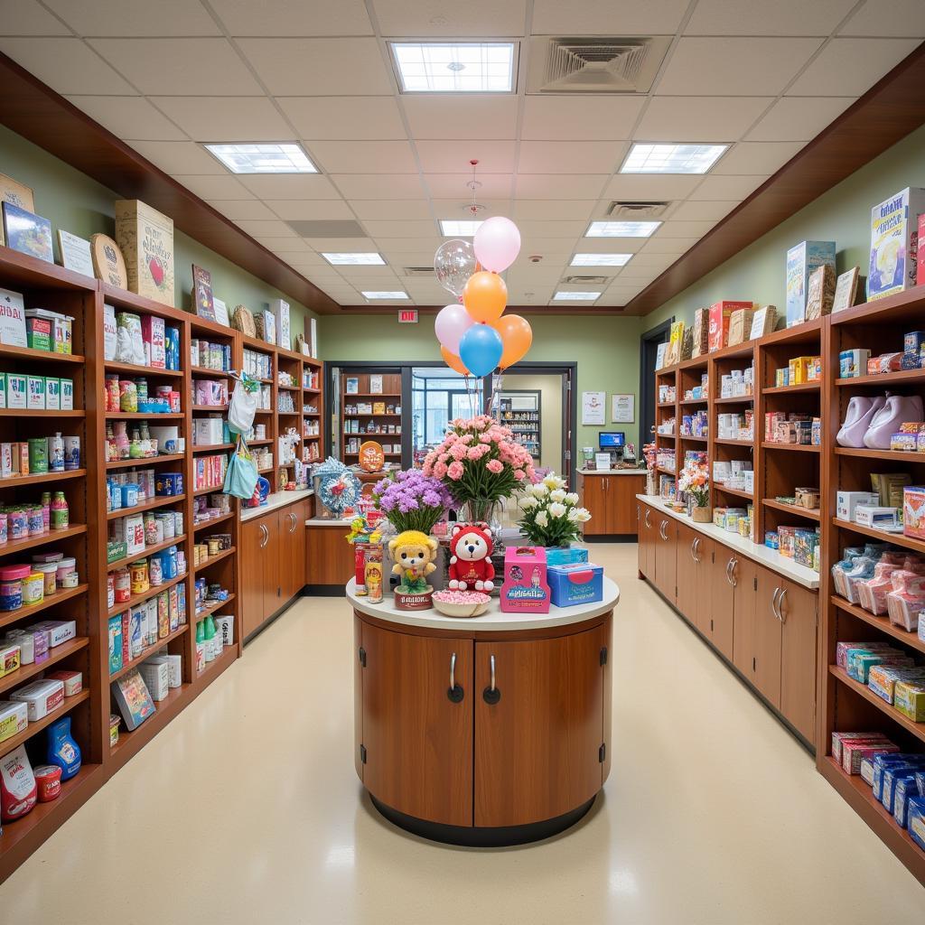 Variety of items available at a hospital gift shop