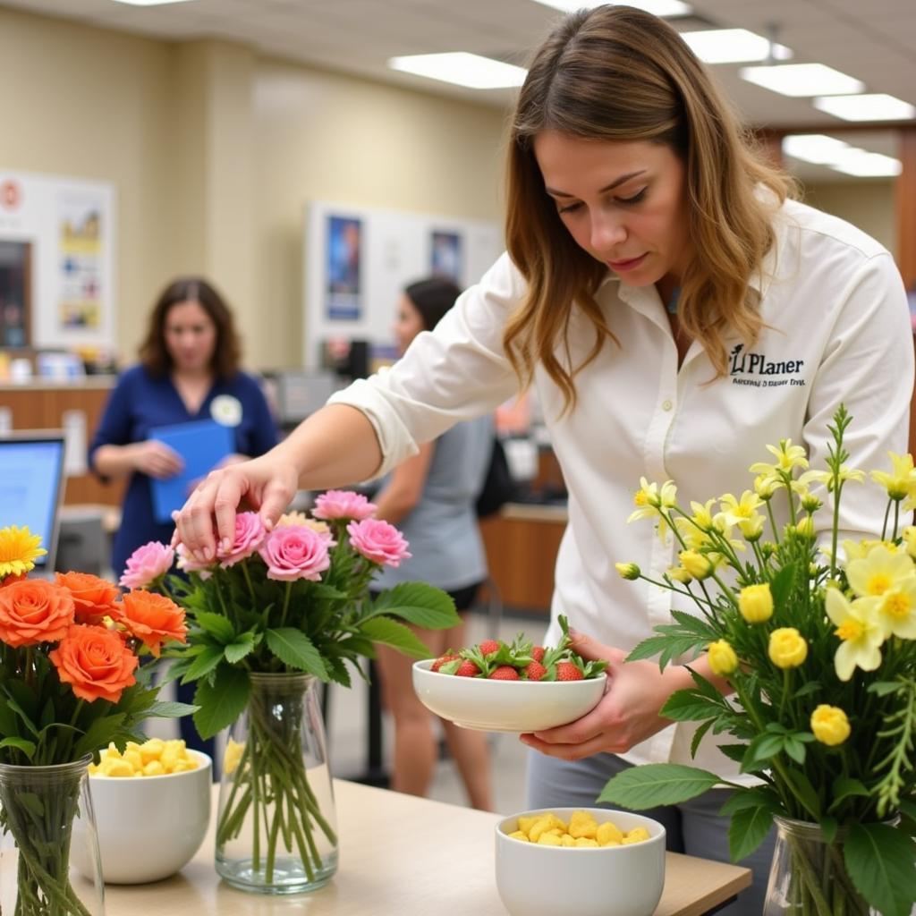 Hospital volunteer assisting in the gift shop.