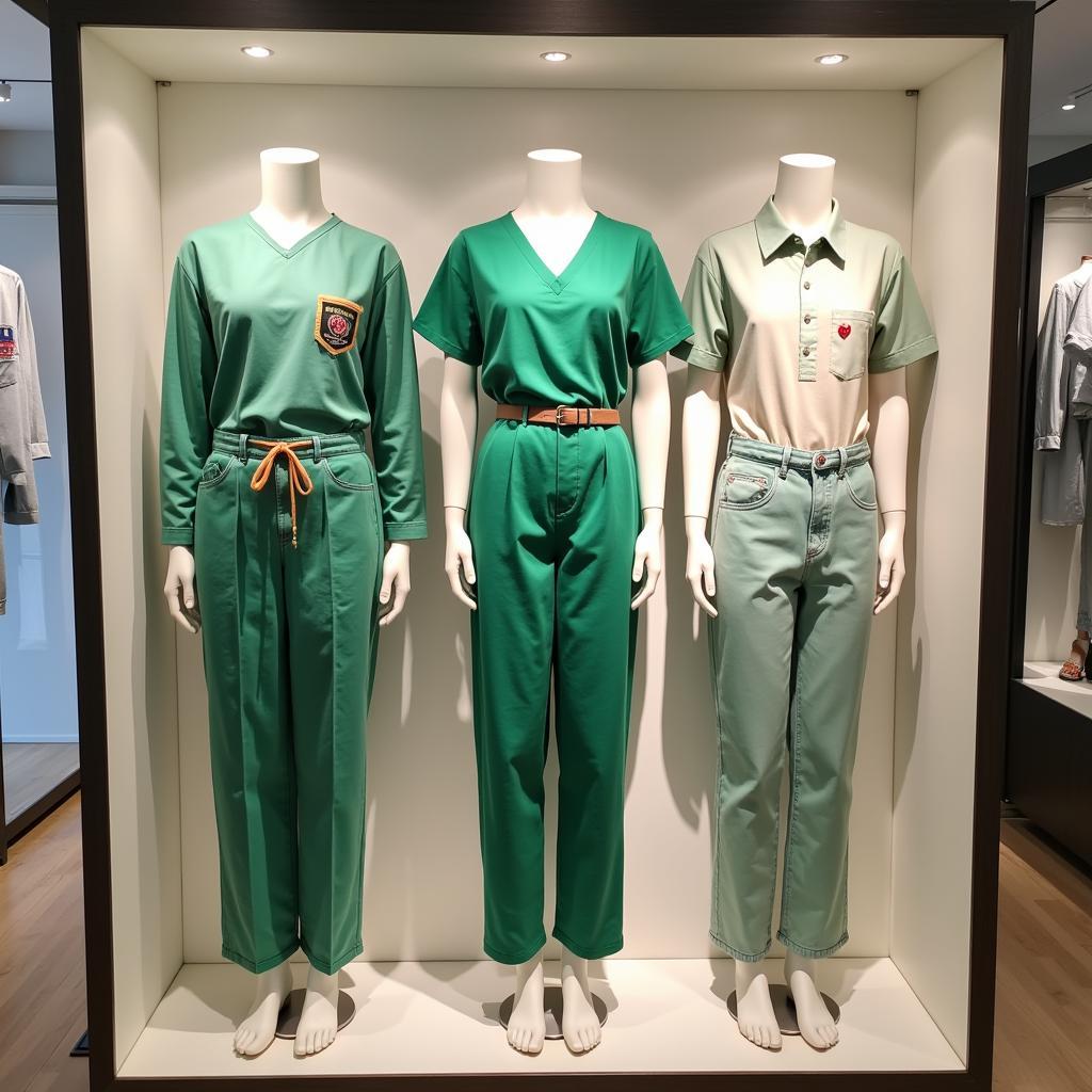 Hospital gown green in sustainable fashion