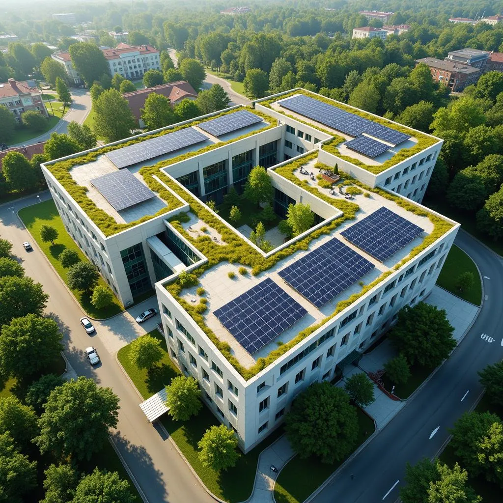 Hospital with Green Roof and Sustainable Features