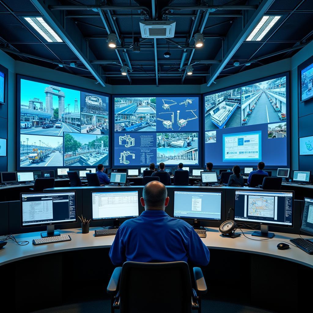 Hospital Grid Control Room with Technicians