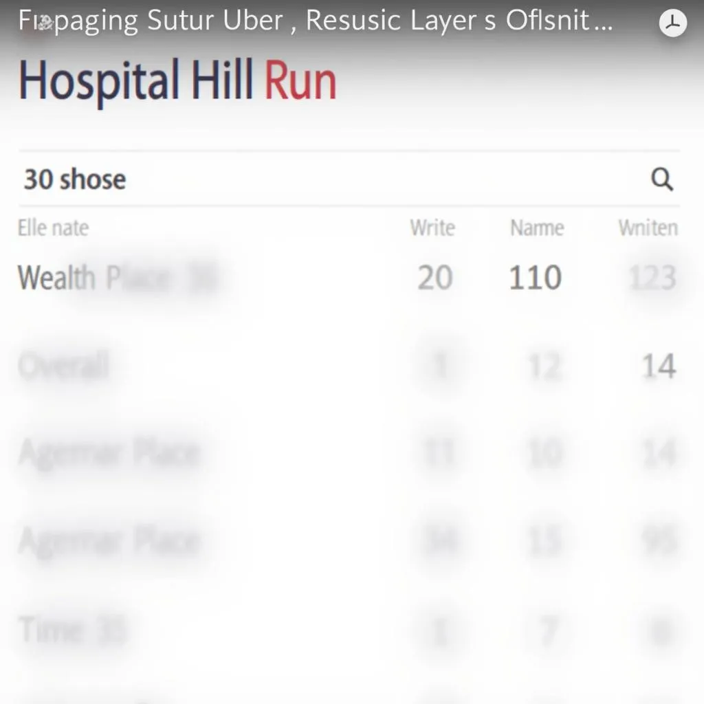 Hospital Hill Race Results Details Page