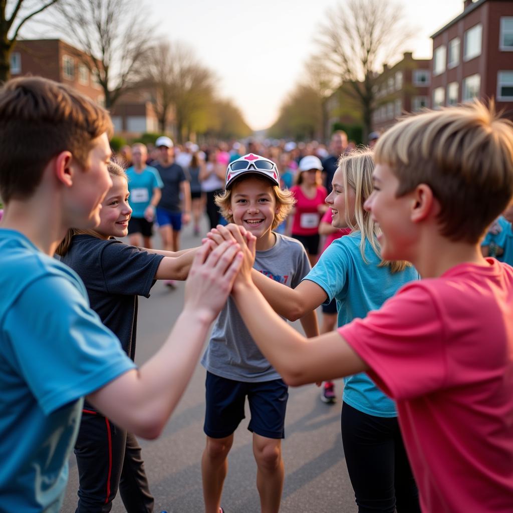 Hospital Hill Run participants celebrating their accomplishment