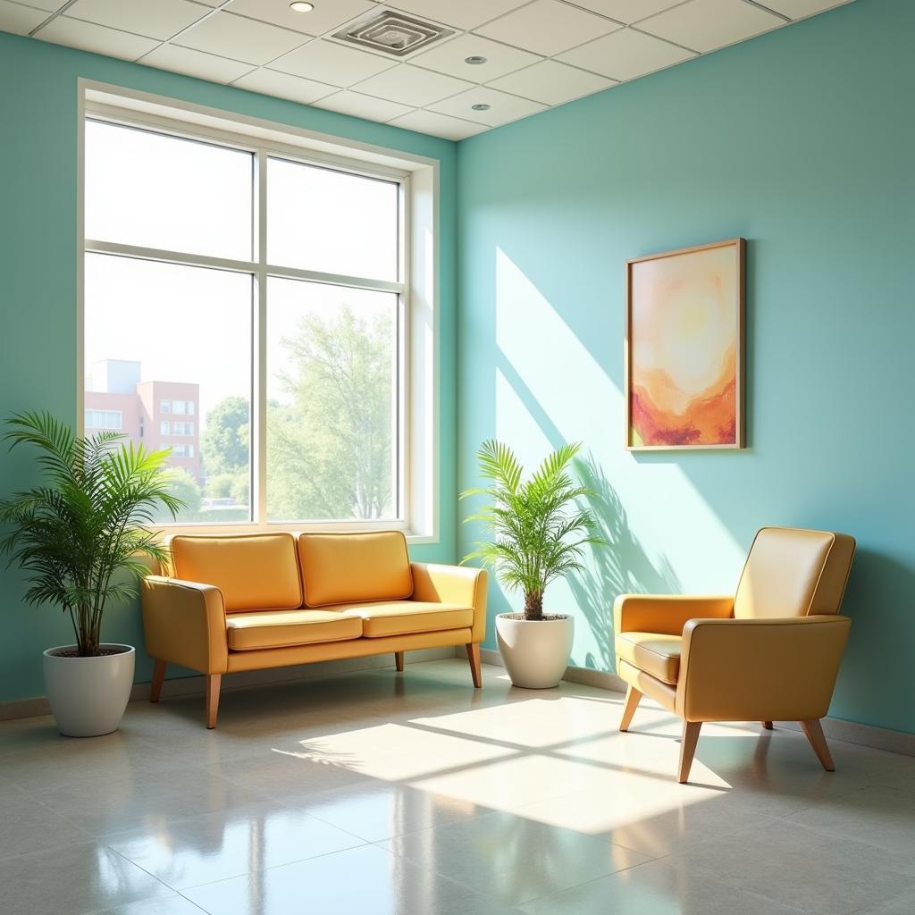 Comfortable and clean hospital waiting area