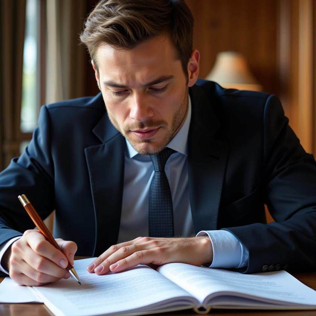 Hospital Lawyer Reviewing Medical Records