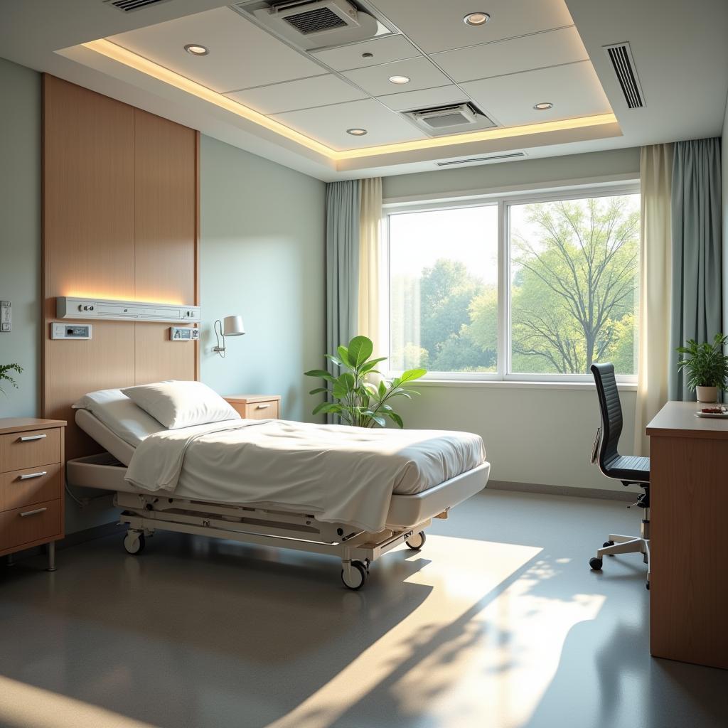 Comfortable and modern patient room