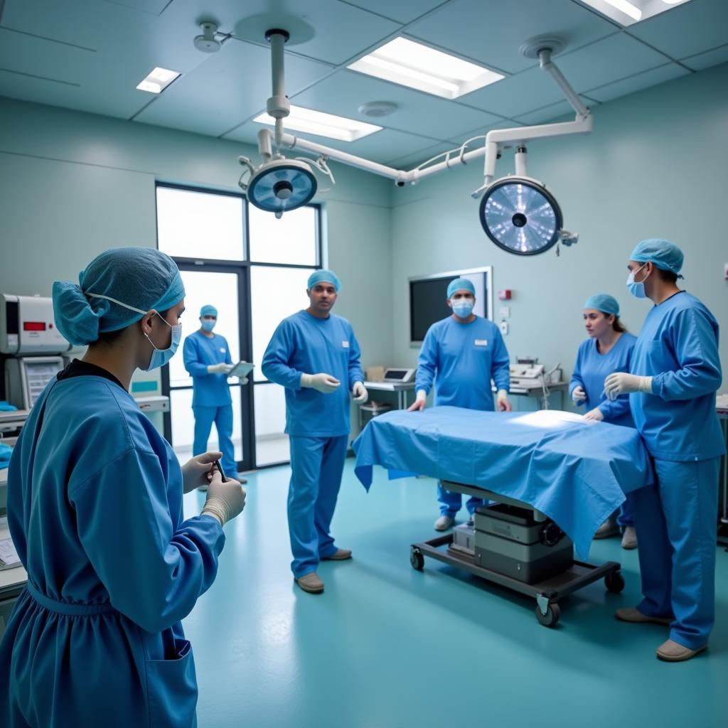 Advanced surgical equipment in operating room