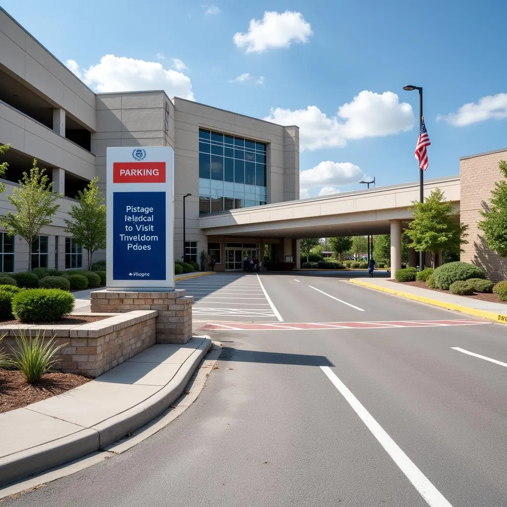 Spacious and Well-Lit Parking Garage Entrance