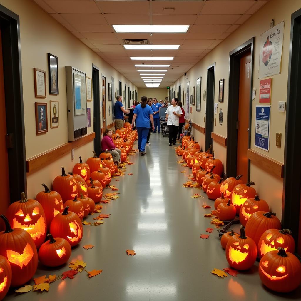 Hospital Decorated for Halloween