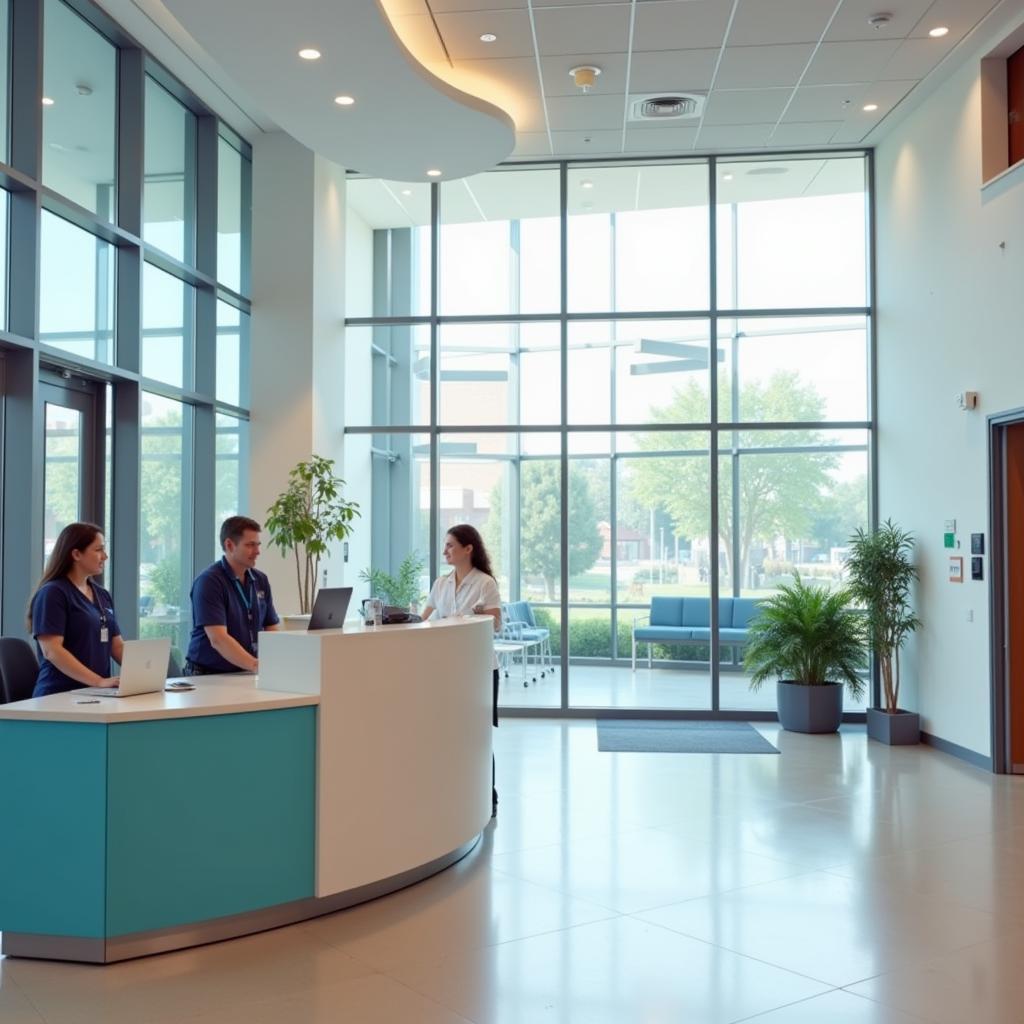 Welcoming Hospital Reception Desk