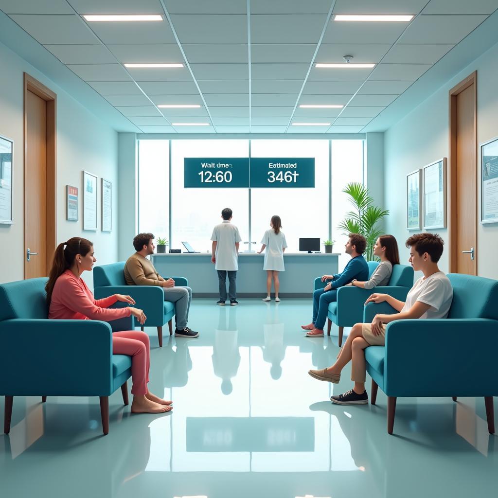 Hospital reception area demonstrating optimized scheduling