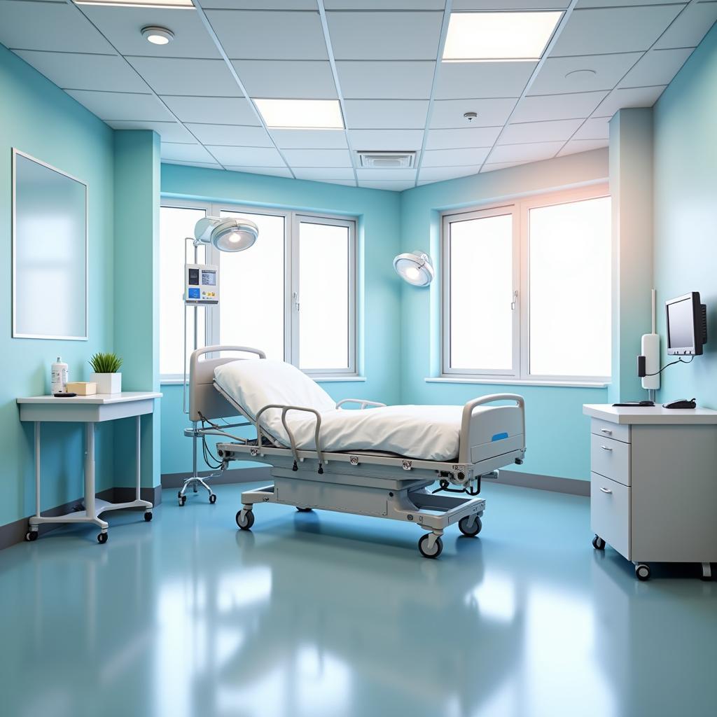 Hospital Room with Adjustable Bed