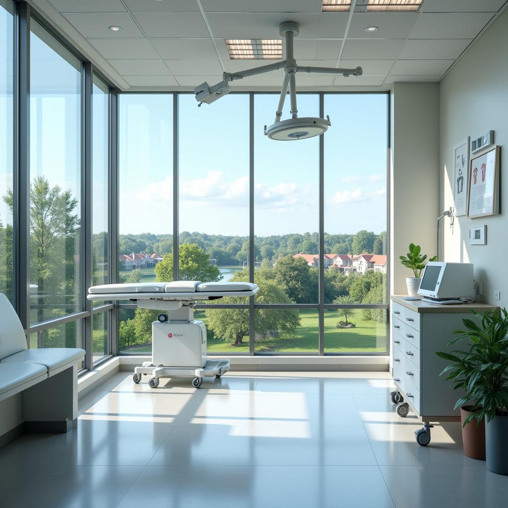 Modern Hospital Room with a Nature View