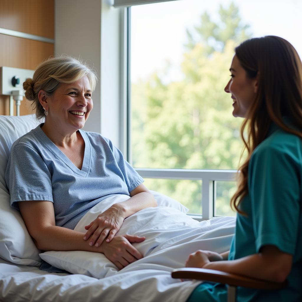 Patient and Visitor in Hospital Room