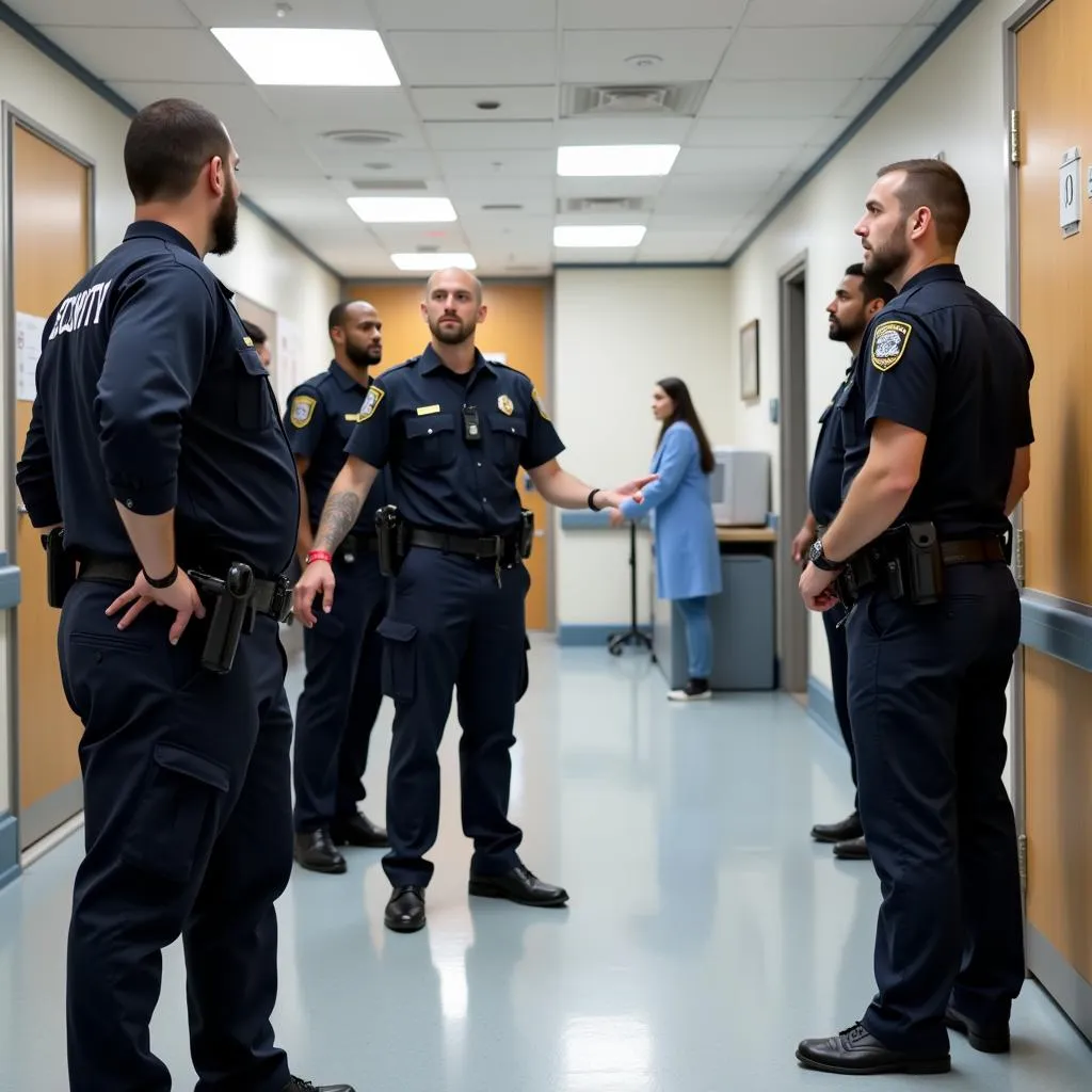 Hospital security guard training session