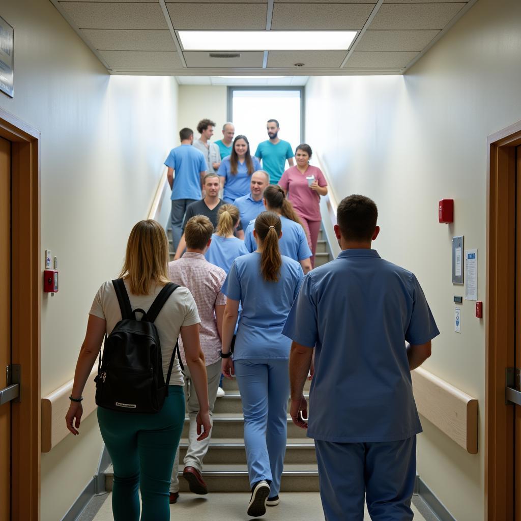 Hospital Staff Guiding People