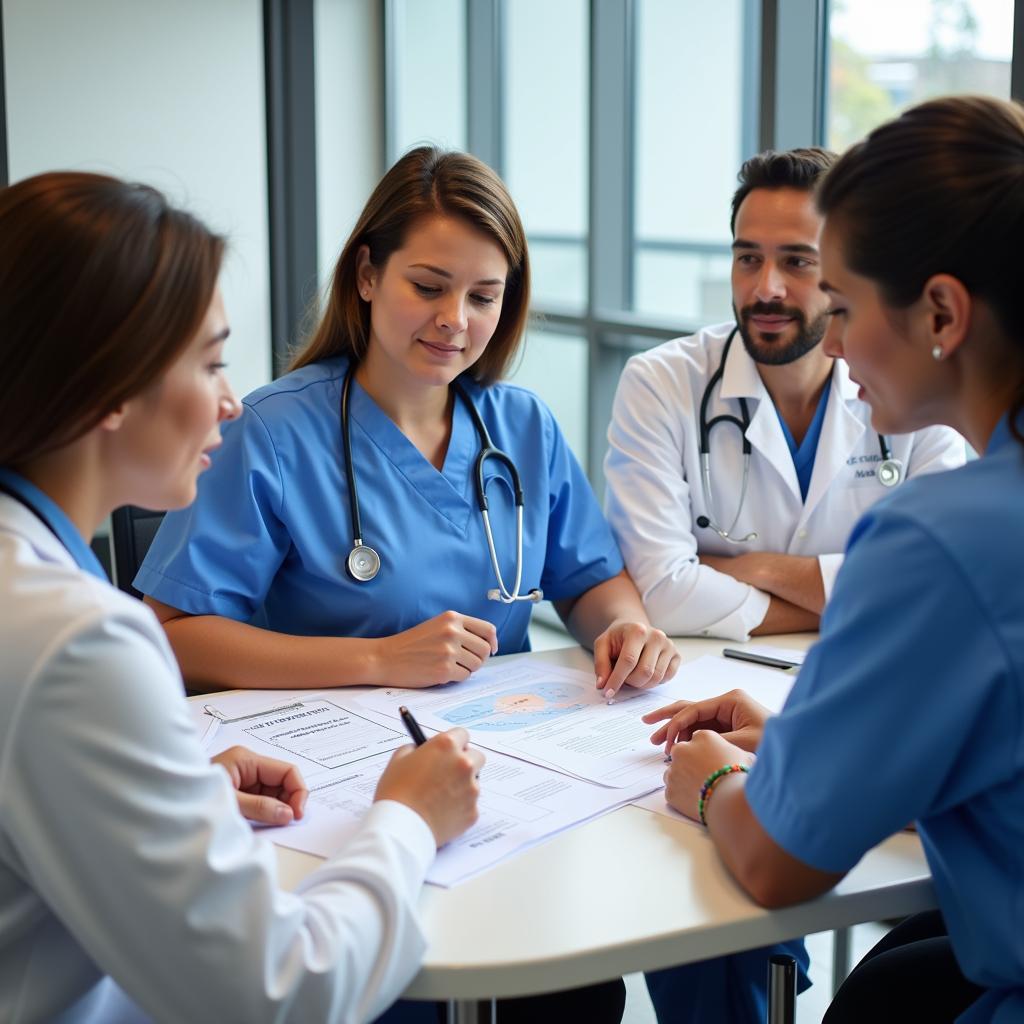 Hospital Staff Collaborating in a Meeting