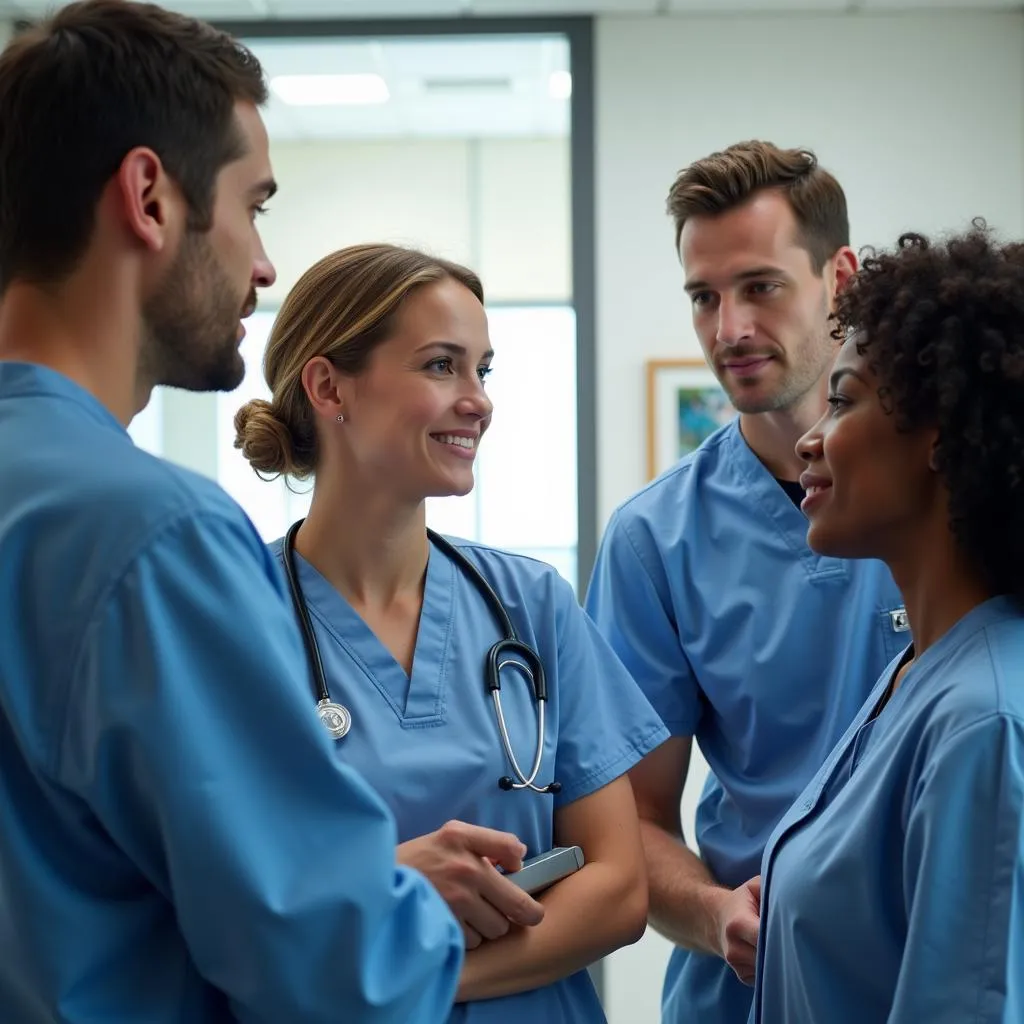 Murfreesboro, TN hospitals are staffed with compassionate and experienced healthcare professionals. This image portrays a diverse medical team collaborating, symbolizing their commitment to providing comprehensive care.