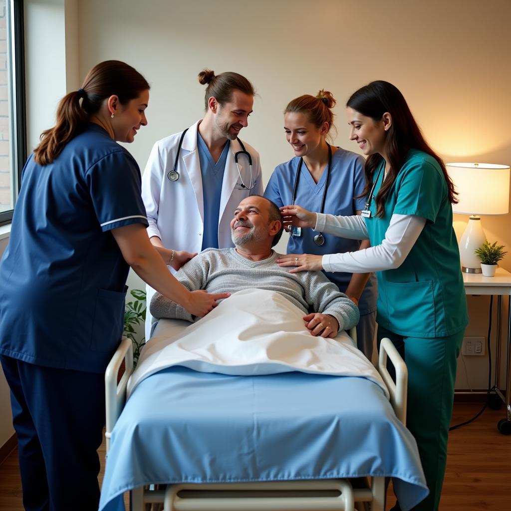 Hospital Staff Interacting with a Patient