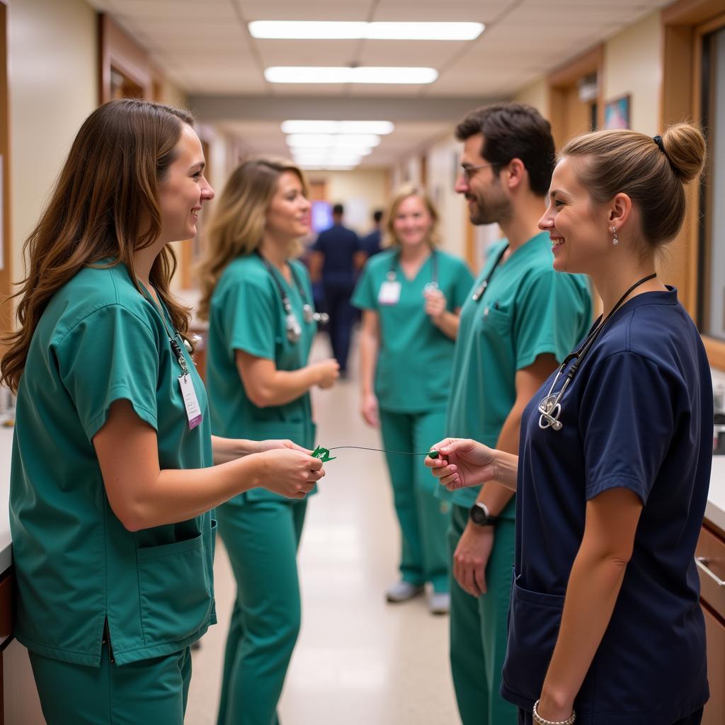 Hospital Staff Preparing for an Honor Walk