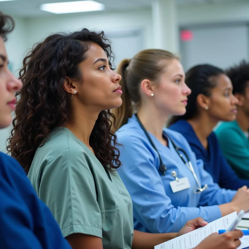 Hospital Staff Engaged in a Training Session