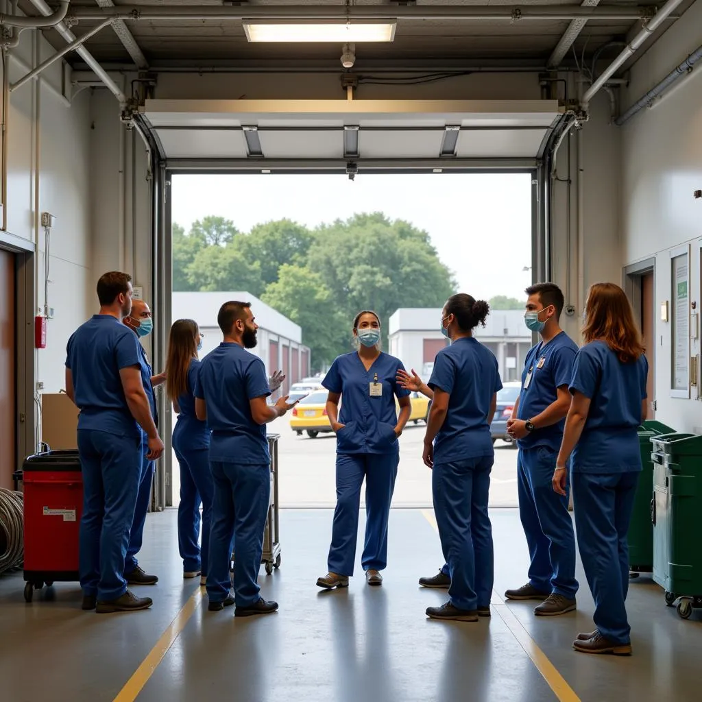 Hospital Staff Training at Loading Dock