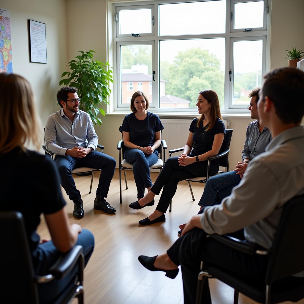 Hospital support group meeting