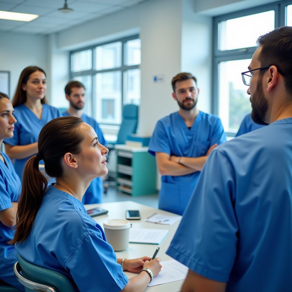 Medical professionals engaged in a training session