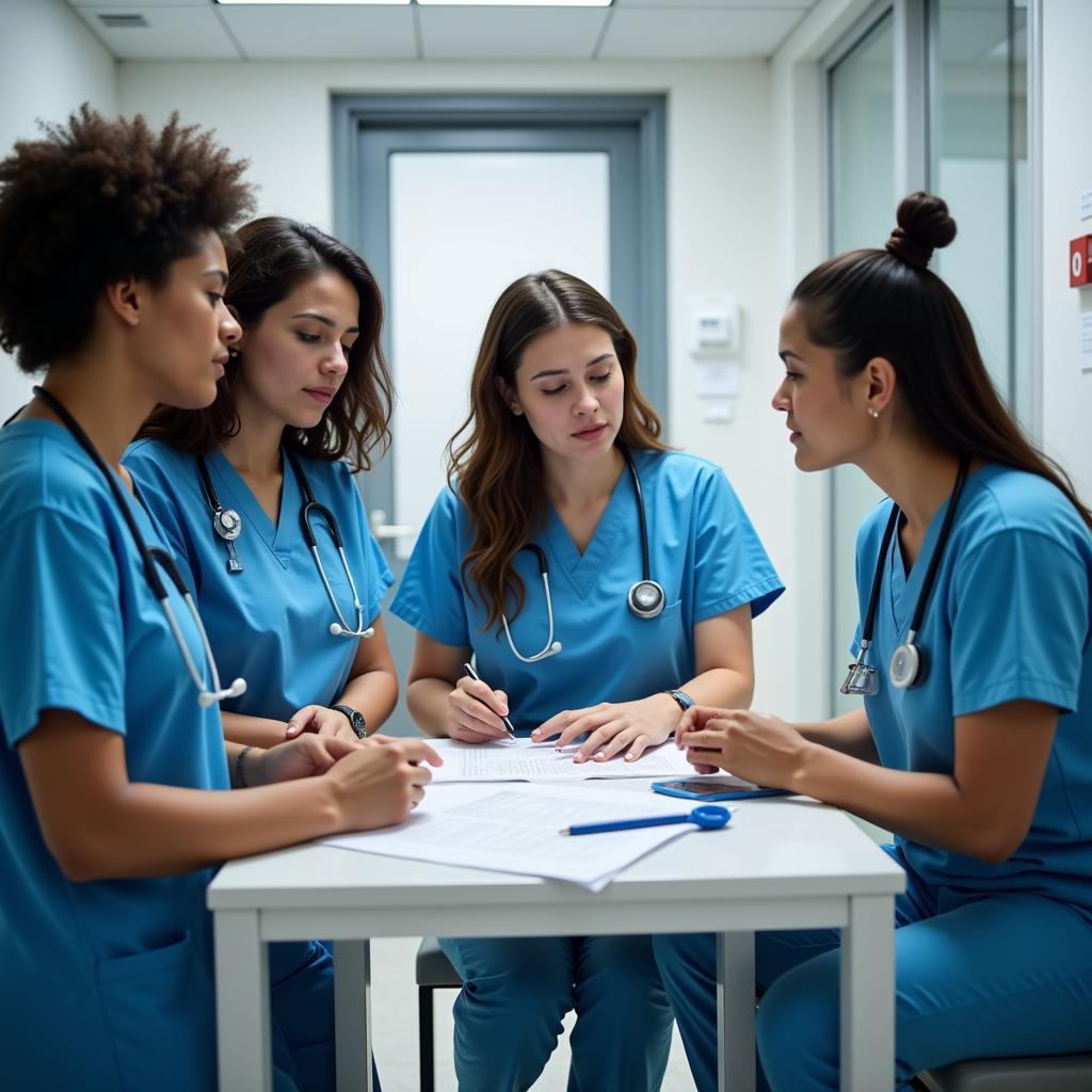 Medical team collaborating in a hospital in Vera Cruz