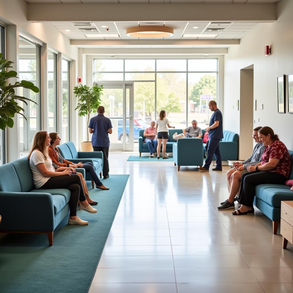 Comfortable and spacious hospital waiting area