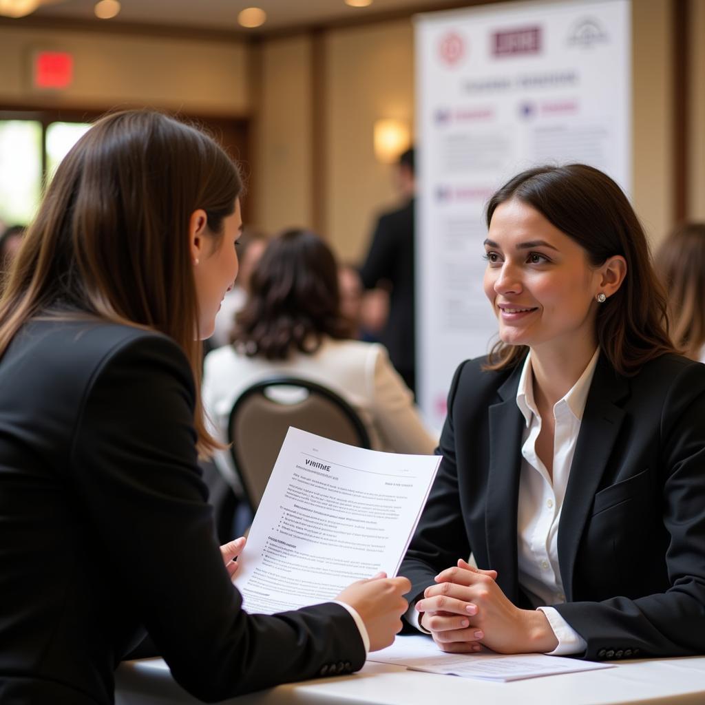 Job Interview at a Hospitality Job Fair