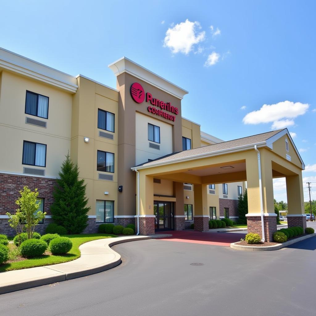 Exterior of a modern hotel near CAMC Memorial Hospital