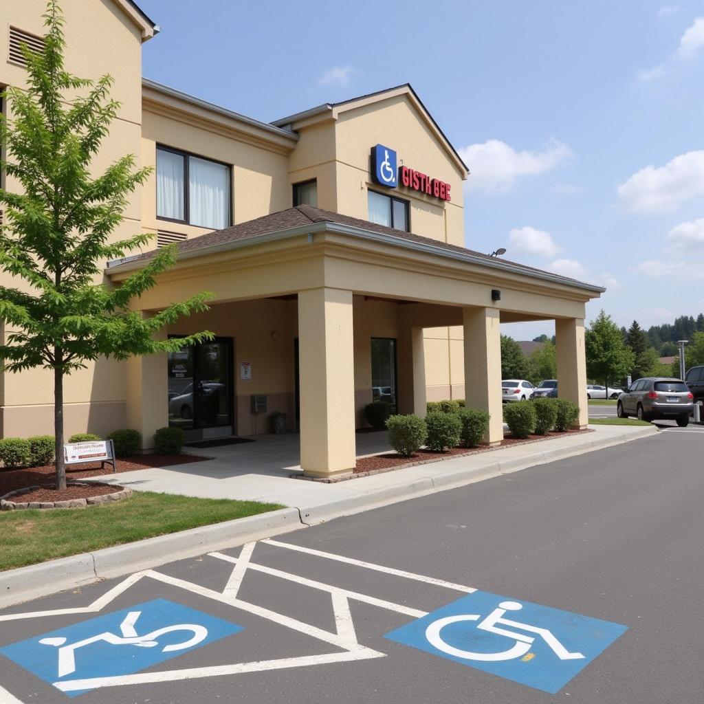 Hotel Exterior with Accessibility Features Near Wills Eye Hospital