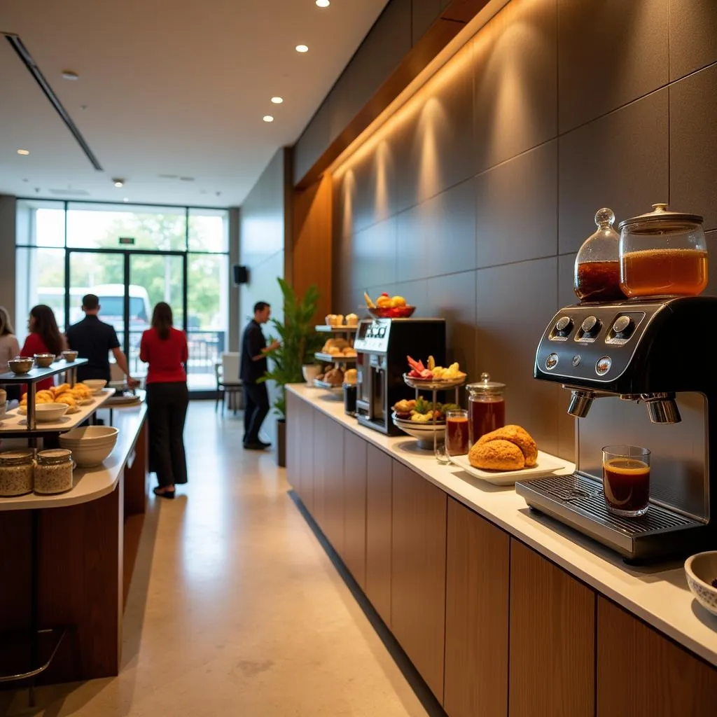 Refreshment station in a hotel hospitality court