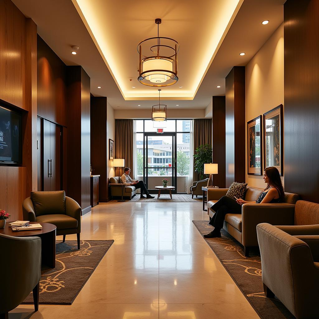 Hotel lobby with comfortable seating