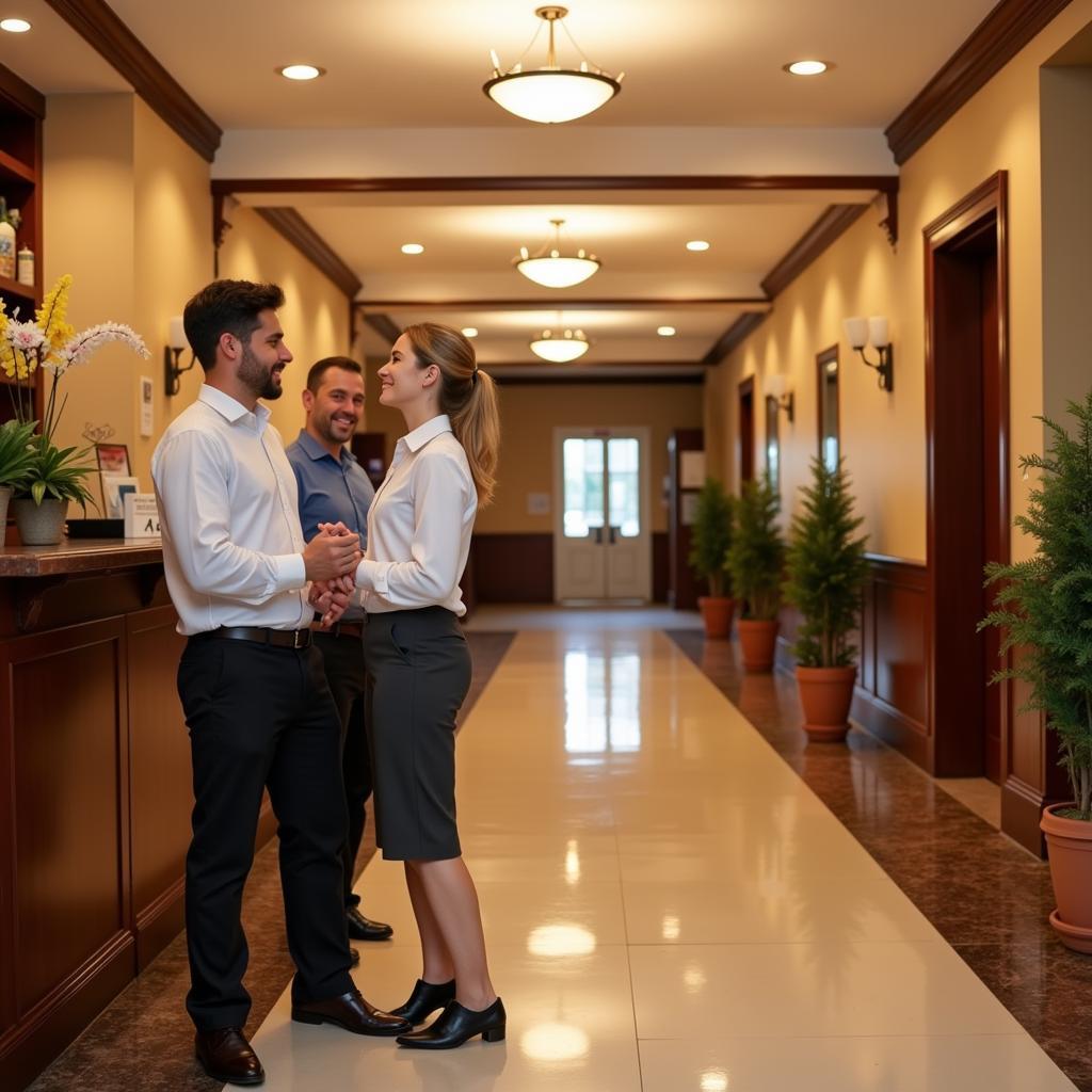 Hotel Lobby with Friendly Staff