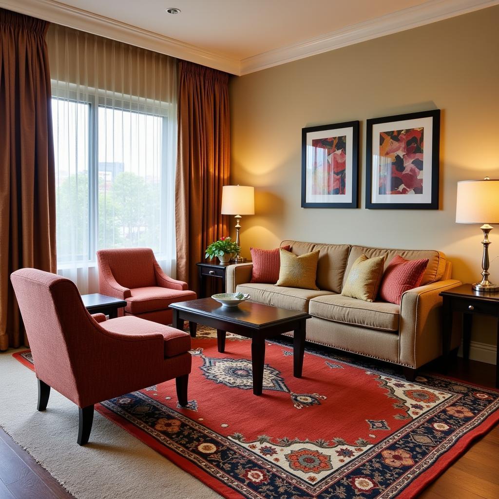 Hotel Lounge with Rugs and Furniture