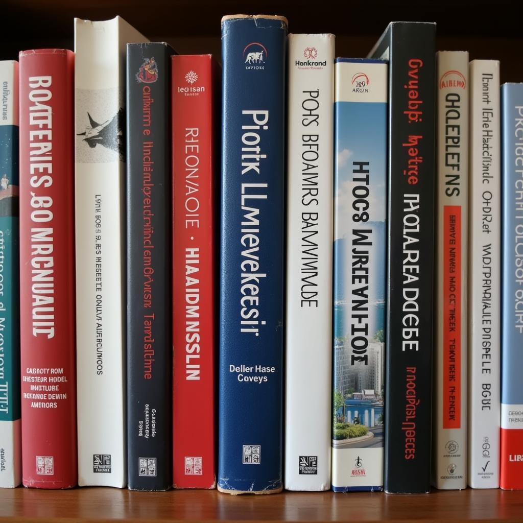 Assortment of top hotel management books displayed on a shelf