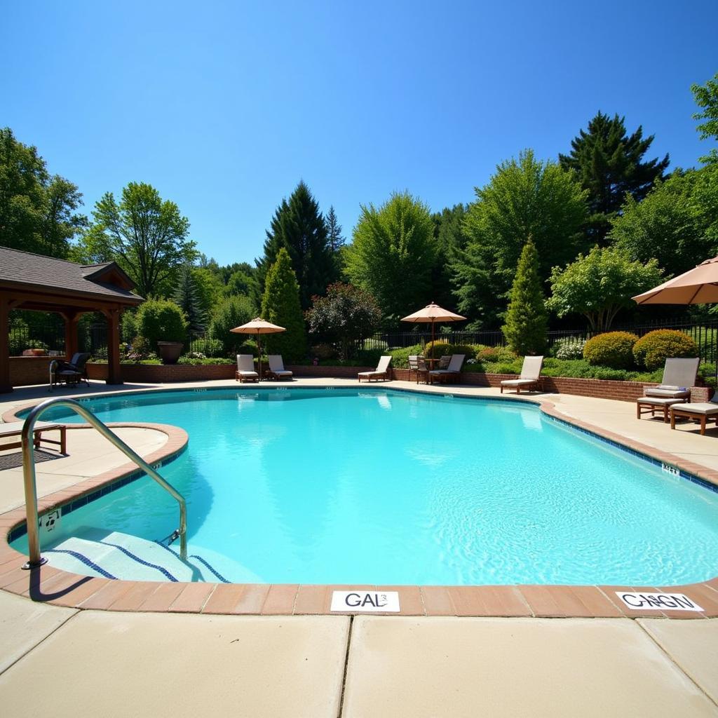 Hotel outdoor pool and garden