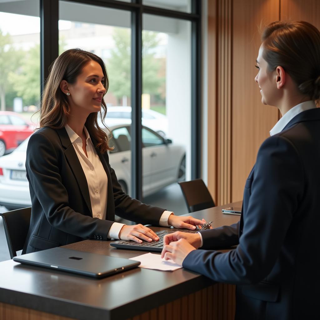 Guest Checking In at Hotel Reception