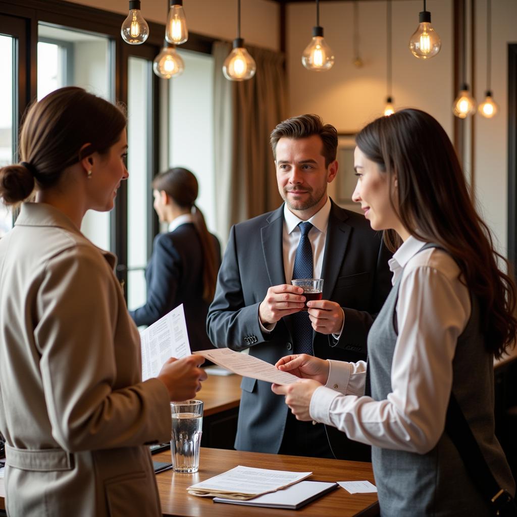 Hotel Staff Assisting Guests