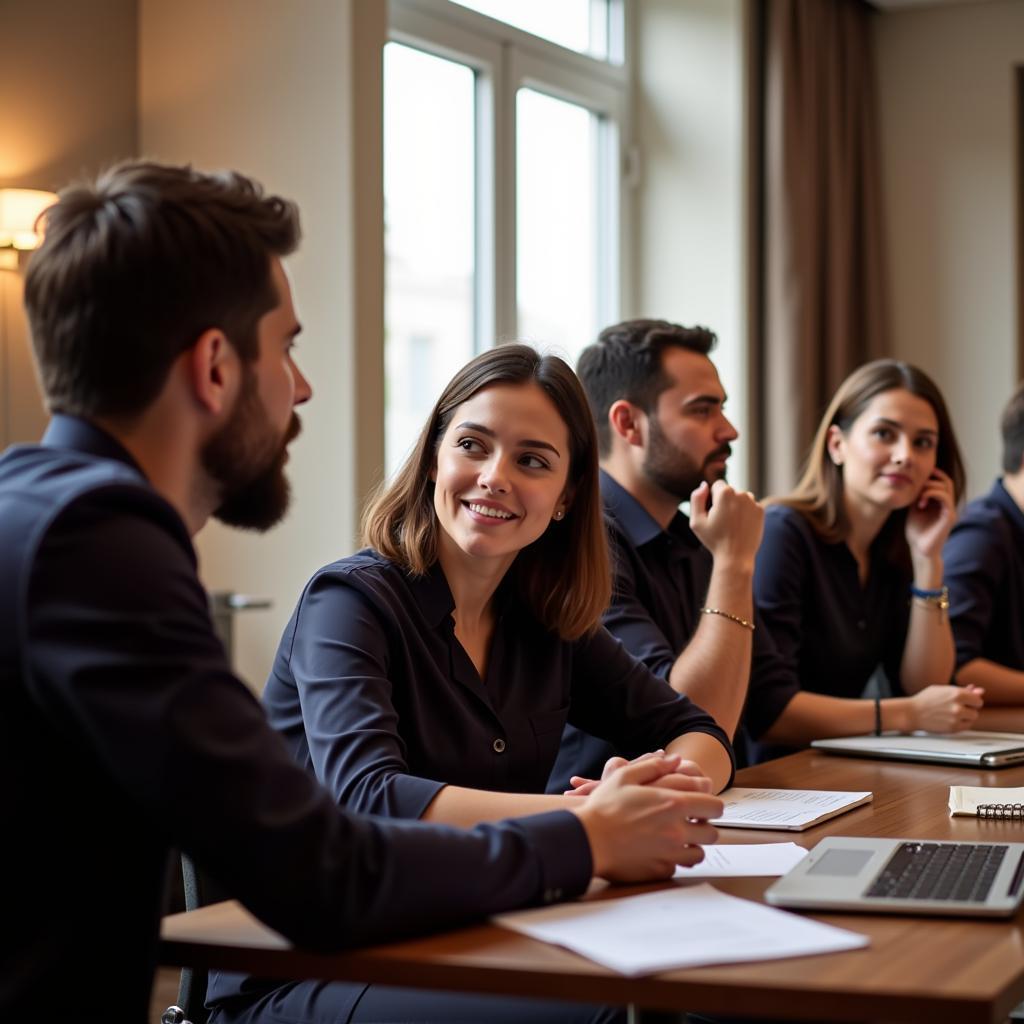 Hotel staff participating in a training program