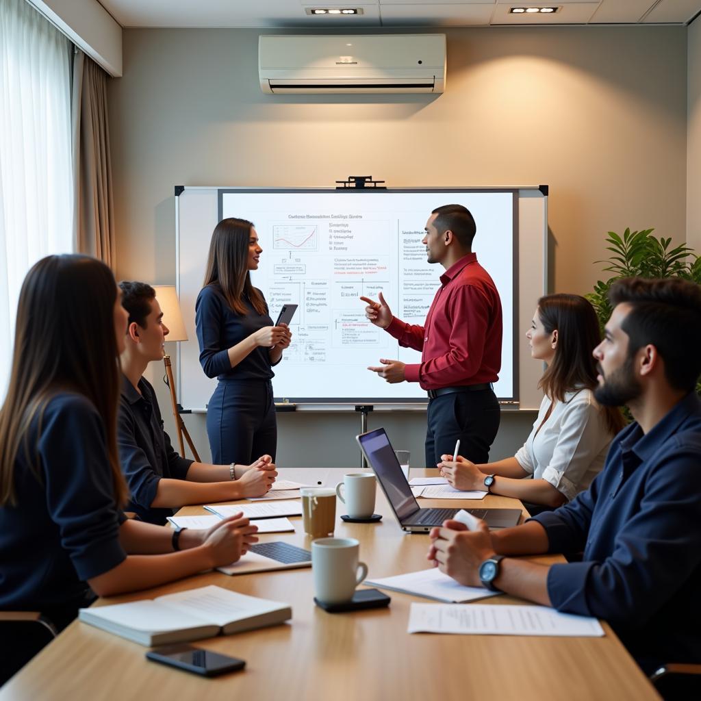 Hotel staff participating in a training session