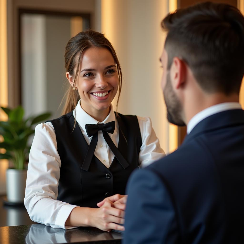 Hotel Staff Welcoming a Guest