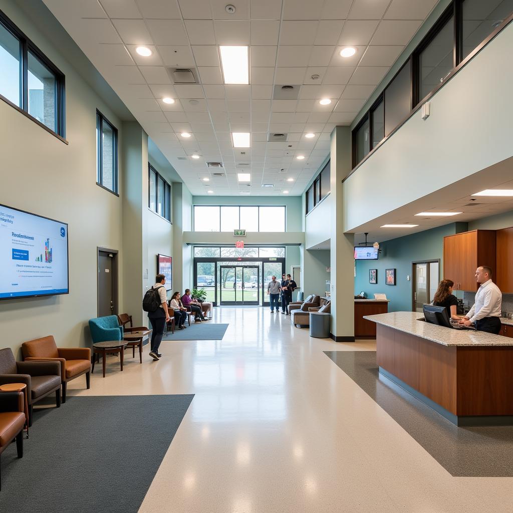 Spacious and welcoming lobby area of Huntsville Hospital