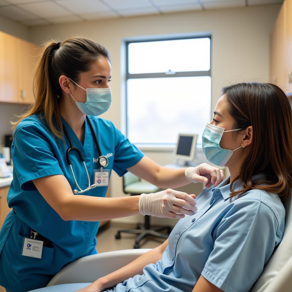 Huntsville Hospital Staff Interacting with a Patient